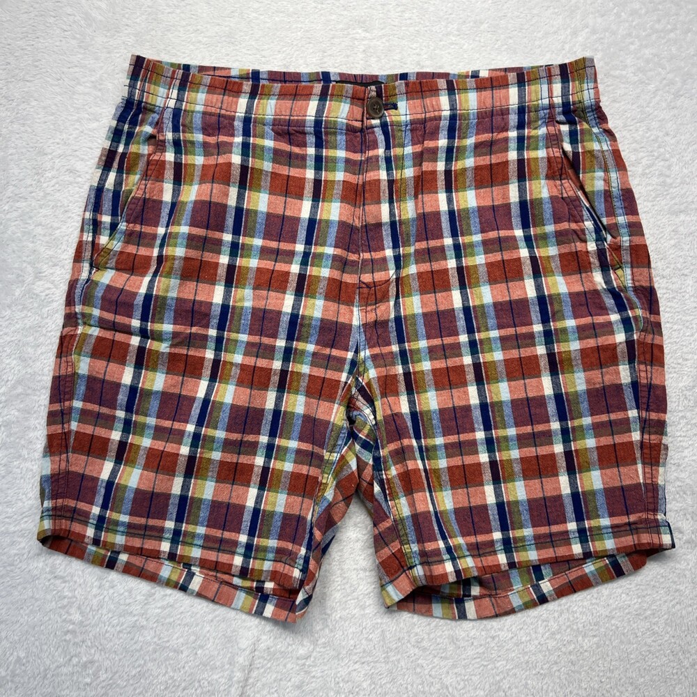Bonobos Zip Flat Front Drawstring Elastic Waist Linen Blend Shorts Men M Multi